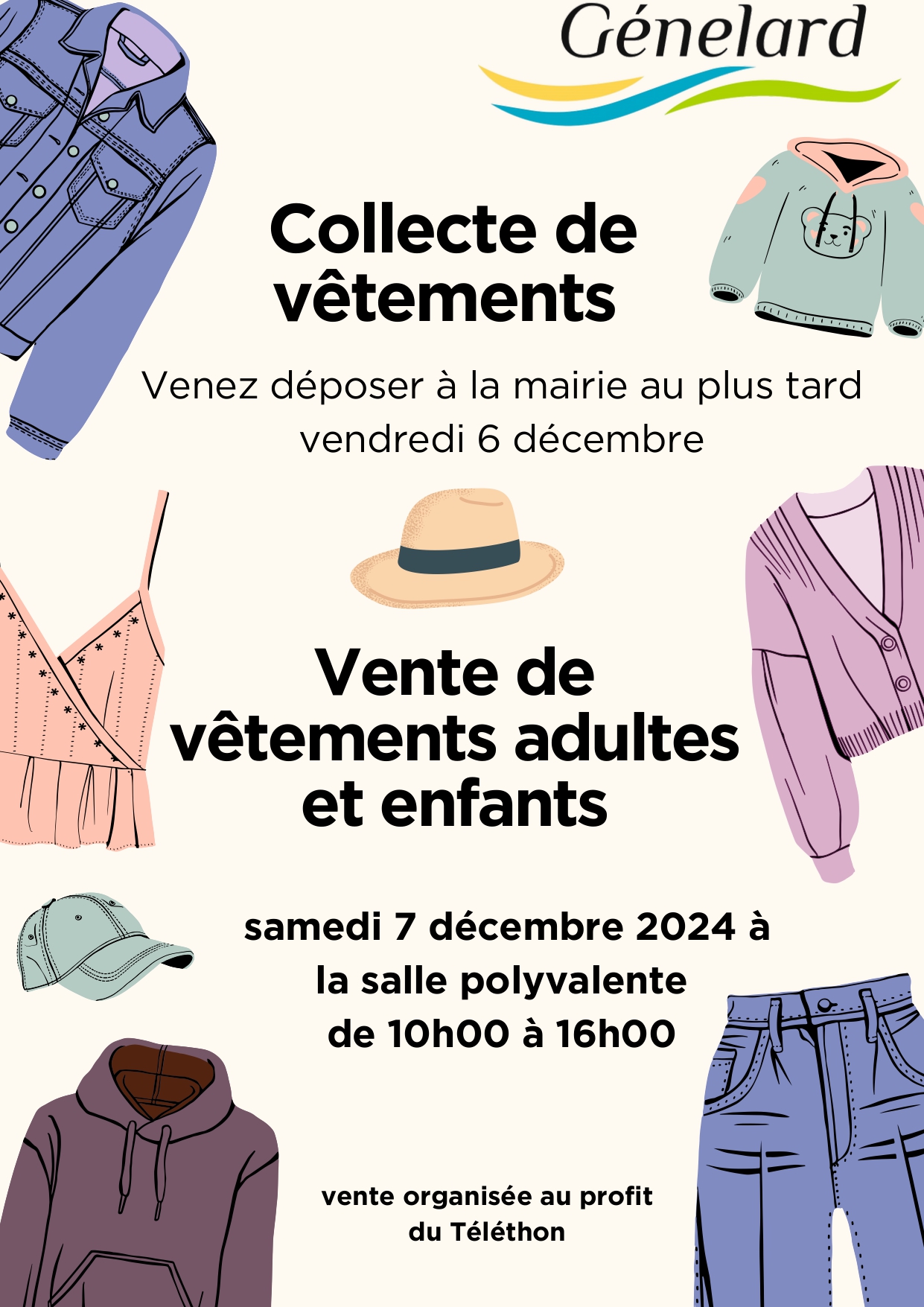 Collecte et vente de vêtements au profit du Téléthon