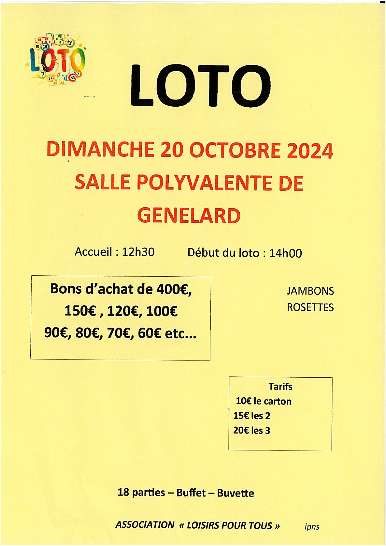 Loto de loisirs pour tous